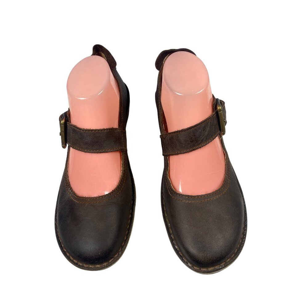 Weinbrenner Brown Leather Buckle Strap Shoe Boho Cottage Prairie Size 40 - Picture 3 of 11